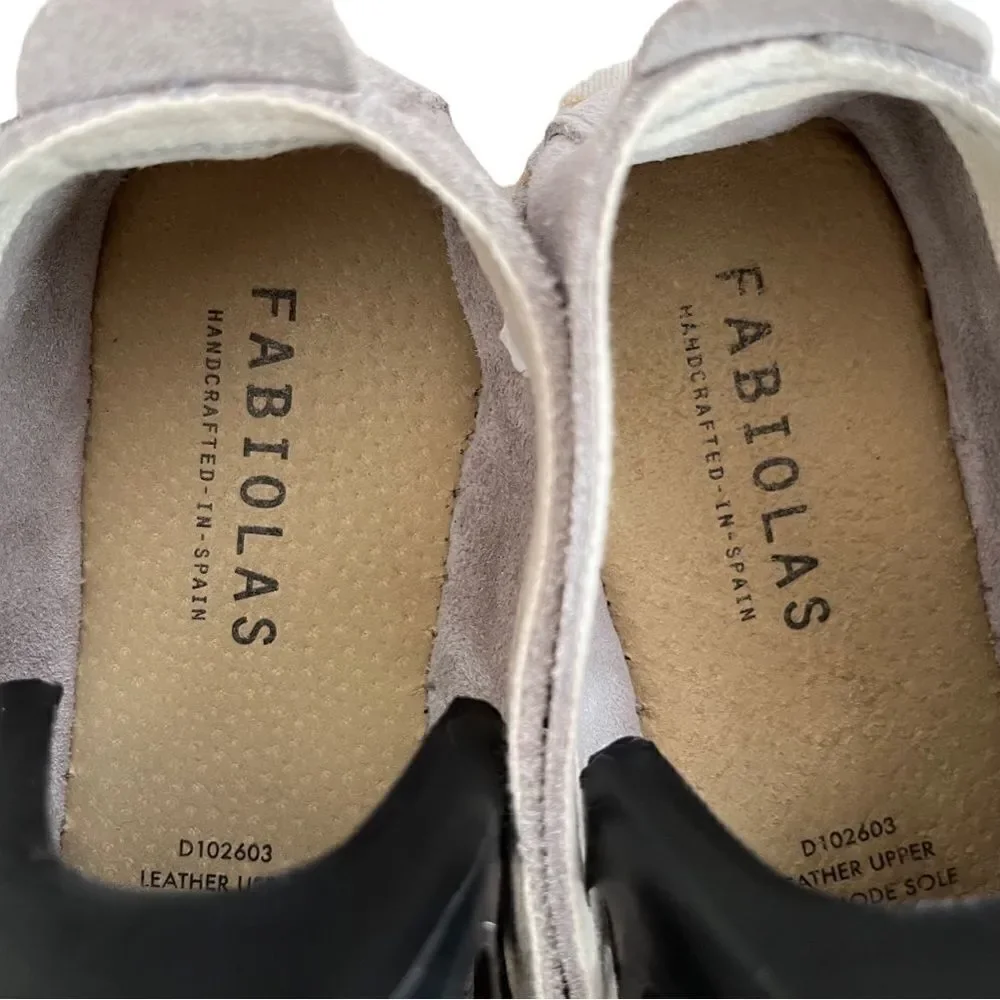 Fabiolas grey/taupe espadrille slip on loafer flat sz 38